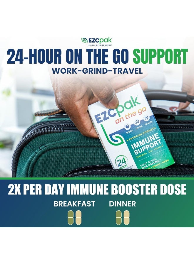EZC Pak On The Go Immune System Booster with Echinacea, Vitamin C and Zinc - Immune Support for Adults (Pack of 6) - Image 4